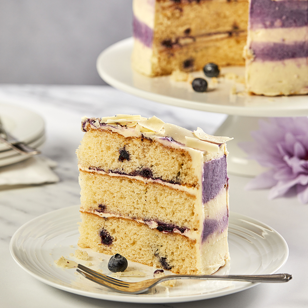 Lemon blueberry cake detail